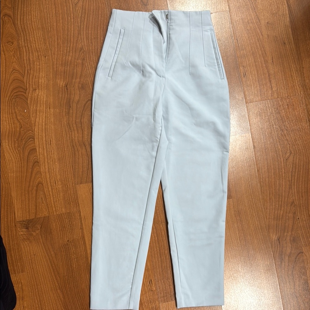 High-Waisted Light Blue Trousers